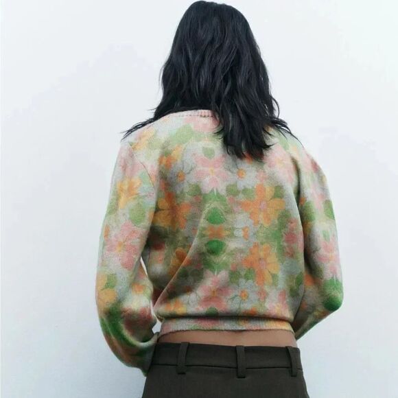 ZARA FLORAL BEADED CARDIGAN - Picture 9 of 12